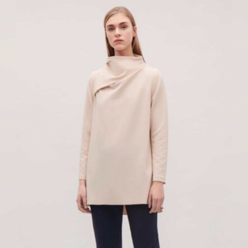 Cos Asymmetric Cowl Neck Heavyweight Blouse